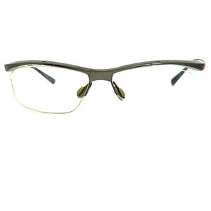 Nike Eyeglasses Frames 035 Gray Black Rectangle Half Rim 56-15-135 H19178
